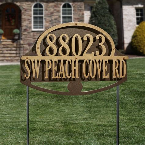 Boxer Yard Address Sign with Stakes 